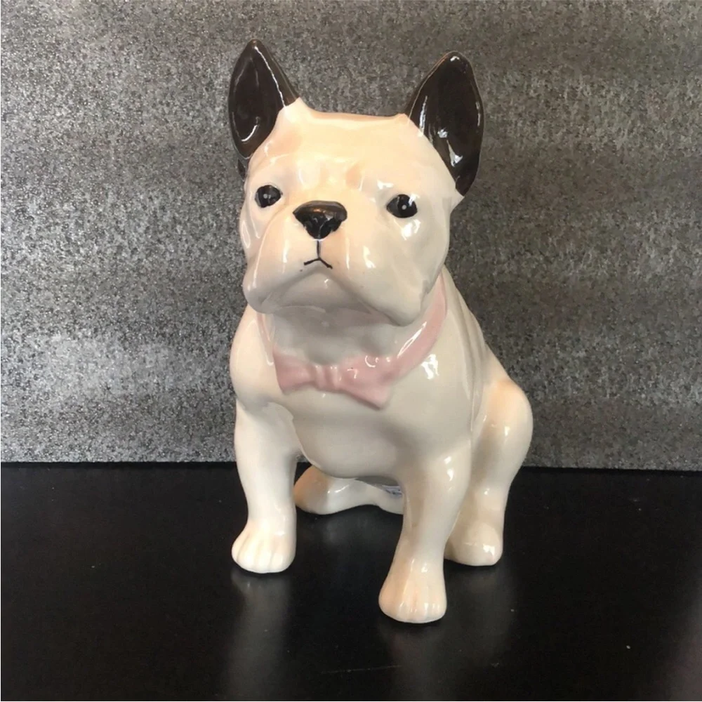 Ceramic Dog Figurine - Black and White